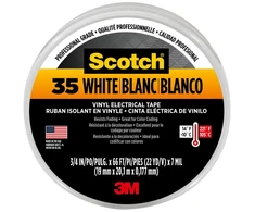 3m Scotch 80611211550 Vinyl Spalvota Izoliacinė Juosta, 19mm x 20m, Balta