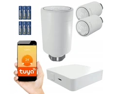3x Elektroninė termostatinė galvutė Smart + Zigbee 3.0 Tuya Wifi vartai