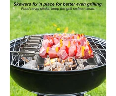 4 grilio iešmų rinkinys, skirtas 6 iešmams, nerūdijančio plieno iešmų laikiklis, bbq iešmai, nerūdijančio plieno iešmai šašlykų iešmų rinkinys, 30 x 4,5 x 3 cm, grilio iešmų stovas, skirtas laukui