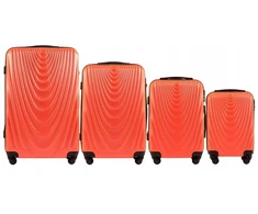 Kelioninis 4 lagaminų komplektas su praplėtimu Falcon Wings 304 (lms, Xs) Flue Oranžinis, Abs+