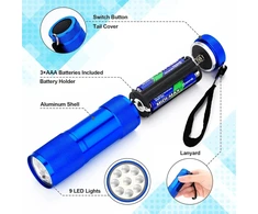 4 mini led žibintuvėlių rinkinys vaikams su 9 led, aliumininis mažas spalvotas nešiojamas žibintuvėlis su virvele ir 12 baterijų vaikams, stovyklavimui, avarinėms situacijoms