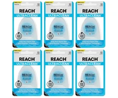 Dantų šepetėlis (4 pakuotės) Reach Ultra Clean Floss Mint dantų siūlas – 30 jardų, gamintojas Listerine