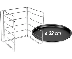 4 plieninės picų formos, 32 cm, juodos, su nelimpančia danga