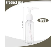 4 vnt. 50 ml skaidrios dozatorių buteliukų kelionėms