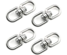 4 vnt. M8 nerūdijančio plieno 304 swivel žiedas dvipusis swivel eye kablio virvės swivel pakabinimui ir jungiamiesiems skirstytuvams ar takelažui