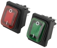 4 vnt. Perjungimo jungikliai 220v su Led indikacija (raudona/žalia)