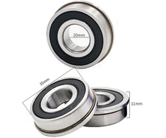 4 x F6003-20-2rs flanšiniai rutuliniai guoliai rato flanšinis rutulinis guolis 35 x 20 x 11 mm rutulinis guolis visų tipų karučiams, maišų vežimėlių ratams, pramoninei įrangai, transporto priemonėms, mašinoms