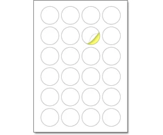 40 mm, 25 lapai, a4 apvalūs lipdukai, lipnūs, spausdinami - 24 viename lape