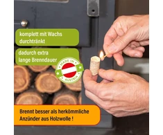 430° Eco Lighter (1,5kg, 3kg, 6kg, 10 kg, 12 kg) – itin ilgas degimo laikas dėl vaško – neribotas patvarumas – iš Austrijos – židinio uždegiklis, orkaitės uždegiklis, grilio uždegiklis, 1,5kg – 150 vnt.