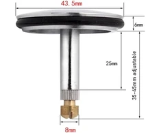 44 mm skersmens kamštis voniai, varinis kamštis kriauklei ir voniai, reguliuojamo aukščio