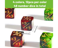 48 mtg cube skaitiklių rinkinys magic the gathering d6 kauliukų skaitiklio žetonas magic cube lojalumas suderinamas su mtg ccg kortų žaidimo priedais su laikymo krepšiais (žalia, raudona, balta, juoda)