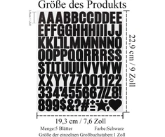 490 raidžių lipdukų, 5 lapai 2,54 cm lipnios vinilinės raidės, skirtos pašto dėžutėms, iškarpų albumams, "pasidaryk pats" ir rankdarbiams, atsparios oro sąlygoms, juodos