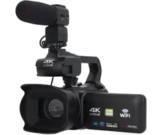 4k Ultra Hd vaizdo kamera, 18x skaitmeninis priartinimas, 3.0 colių Ips jutiklinis ekranas, Wifi 2.4g vlogų vaizdo įrašymo įrenginys su mikrofonu, rankiniu stabilizatoriumi ir nuotolinio valdymo pulteliu