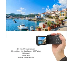 4k vaizdo kamera, 18x skaitmeninis priartinimas wifi vaizdo kamera, 48mp ultra hd vlog'ų kamera, 3.0 colių jutiklinis ekranas skaitmeninė kamera su nuotolinio valdymo pulteliu