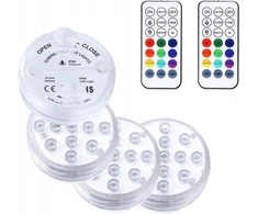 4x baseino lemputė su siurbtukais 2x Rgb nuotolinio valdymo pultas