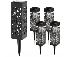 4x Superled sodo saulės led lempa ažūrinis žibintas įsmeigiamas liepsna