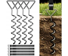 4x trampolino tvirtinimo inkarų rinkinys, patvarūs trampolino diržai