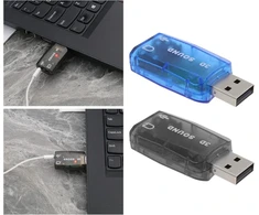 4x Usb 5.1 Išorinė Garso Plokštė su 3.5mm Lizdais (2 Juodos, 2 Mėlynos)