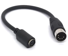 5 kontaktų din į ps/2 kabelio adapteris, 5 kontaktų midi male į 6 kontaktų mini din female adapteris, skirtas mouser at klaviatūrai (5 male į 6 female)