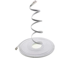 5 m - balta - 10 vienetų Cat.7 gigabitinis ethernet Lan plokščias juostinis kabelis (rj45) tinklo kabelis, neapdorotas kabelis (10 Gbit/s) instaliacinis kabelis plonas suderinamas su Cat.5 - Cat.5e - Cat.6