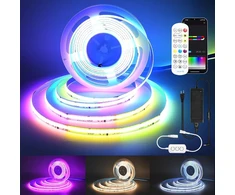 5 m wifi intelligent cob rgbww+ic šiltai balta + dinaminės spalvos 24 v led juosta girlianda 784led/m 3920 led led juostos šviestuvas veikia su google home assistant/alexa