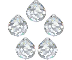 5 x vaivorykštės spalvų krištolinis rutulys, 40 mm skersmens, krištolas 30% Pbo ~ sietynas Feng Shui