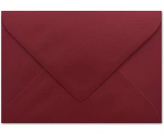 50 Din B6 vokų, tamsiai raudoni su rievėta struktūra, 12,5 x 17,5 cm, 100 g/m², drėgnas klijavimas Kalėdų atvirukams, sveikinimo atvirukams, kvietimams