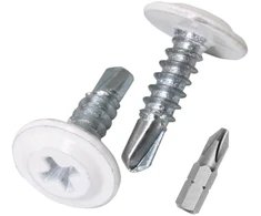 50 vnt. Balti 4.2x16 mm savisriegiai varžtai su plokščia galvute