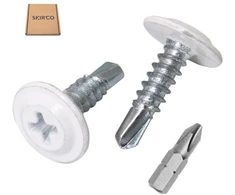50 vnt. Balti 4.2x16 mm savisriegiai varžtai su plokščia galvute