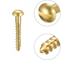 50 vnt. žalvariniai medvaržčiai M3 x 25 mm, apvalia galvute