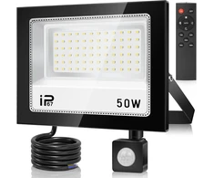 50w Led prožektorius su judesio davikliu lauke, 5000lm 7000k itin ryškus prožektorius, Ip67 vandeniui atsparus priekinis žibintas su nuotoliniu valdymu, šaltai baltas lauko prožektorius sodui, garažui, sporto aikštelei, kiemui