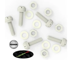 50x Natūralūs varžtai su galvute M8 x 30mm, varžtai, veržlės, poveržlės, nailonas