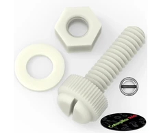 50x Natūralūs varžtai su galvute M8 x 30mm, varžtai, veržlės, poveržlės, nailonas