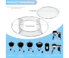 54,6 cm apvalios grotelės nuo rūdžių, skirtos Weber 57 cm anglinėms kepsninėms, Gourmet System 57 cm Virdulys Grilis, One-touch, Performer, Bar-b-virdulys ir Master-touch, Bbq sistemos atsarginės dalys