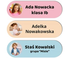 58 vnt. vardinės vandeniui atsparios etiketės mokykliniams reikmenims
