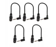 5x Dc kabelis gitaros efektų pedalams, tiesus į kampinį, 5,5 mm į 3,5 mm
