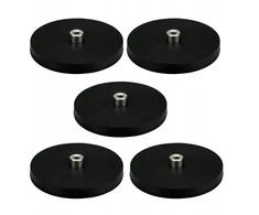 5x Neodiminis magnetinis laikiklis M4, guminis, 43x6 mm