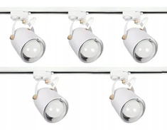 5x Reflektoriaus Lempa Spot Led E27 Bėgių Sistema 3m