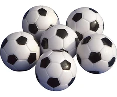 6 Futbolo Stalų Kamuoliukai 32mm Juodi/balti