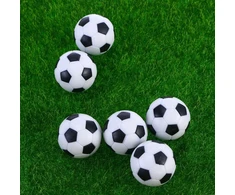 6 Futbolo Stalų Kamuoliukai 32mm Juodi/balti