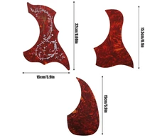 6 gitaros apsaugų rinkinys, lipnios gitaros apsaugos nuo įbrėžimų, skirtos akustinei gitarai