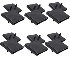 6 juodų plastikinių lentjuosčių laikiklių, skirtų pakeisti lentjuostes viengulėms dvigulėms lovoms, 65 mm x 9 mm