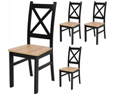 6 medinės valgomojo kėdės juodos spalvos + craft