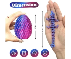 6 miniatiūrinių 3d spausdintų drakono kiaušinių rinkinys su drakonu - 5 colių krištolinio drakono žaislinis kiaušinis mažo dydžio, paslaptingas drakono kiaušinio žaislas, staigmena velykiniai drakono kiaušiniai namų dekorui (a)