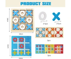 6 nešiojamų „tik Tak Toe“ rinkinys, 14 x 14 cm „tik Tak Boom“ pagamintas iš medžio, veltinio „tictactoe Tic Tac“ žaidimas, interaktyvūs stalo žaidimai, strateginis ir mąstymo žaidimas, tinkamas vakarėliams ir šventėms suaugusiems