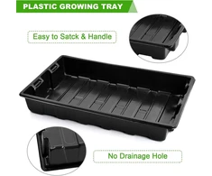 6 plastikinių daiginimo padėklų be skylių apačioje rinkinys, sodo šiltnamio augalų padėklas, daigų auginimo padėklai, šiltnamio daiginimo padėklas su dangčiu, šiltnamio daiginimo padėklas augalams auginti