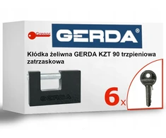 6 raktai. Spyna Gerda Kzt90 Kzzt T90 apsauganti nuo įsilaužimo, kaištinė + 6 raktai