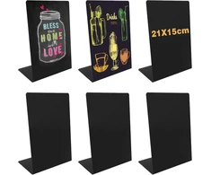 6 vnt. A5 lentelės su stovu, 21x15 cm, plastikinės, juodos