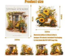 60 vienetų lipdukų rinkinys albumams, priedai albumams, saulėgrąžų moliūgų tematikos lipdukai albumams, sodo estetikos lipdukai, albumų rinkinys, nuotraukų albumams, albumų kūrimui, žurnalams