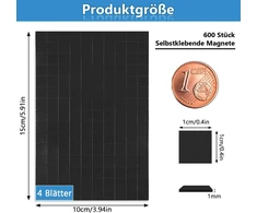 600 vnt. lipnių 10x10 mm magnetų plokštelių